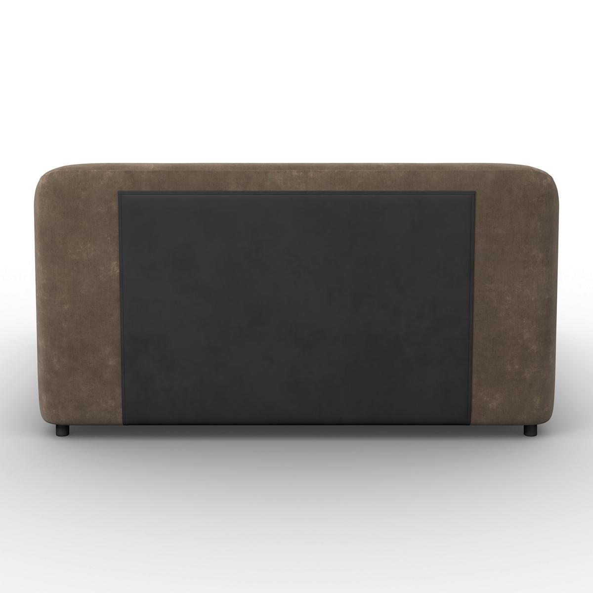 Čalúnená posteľ ANTON 160x200 cm, sivá - hnedá/svetlohnedá, Modern, kov/drevo (160/200cm) - Bessagi Home