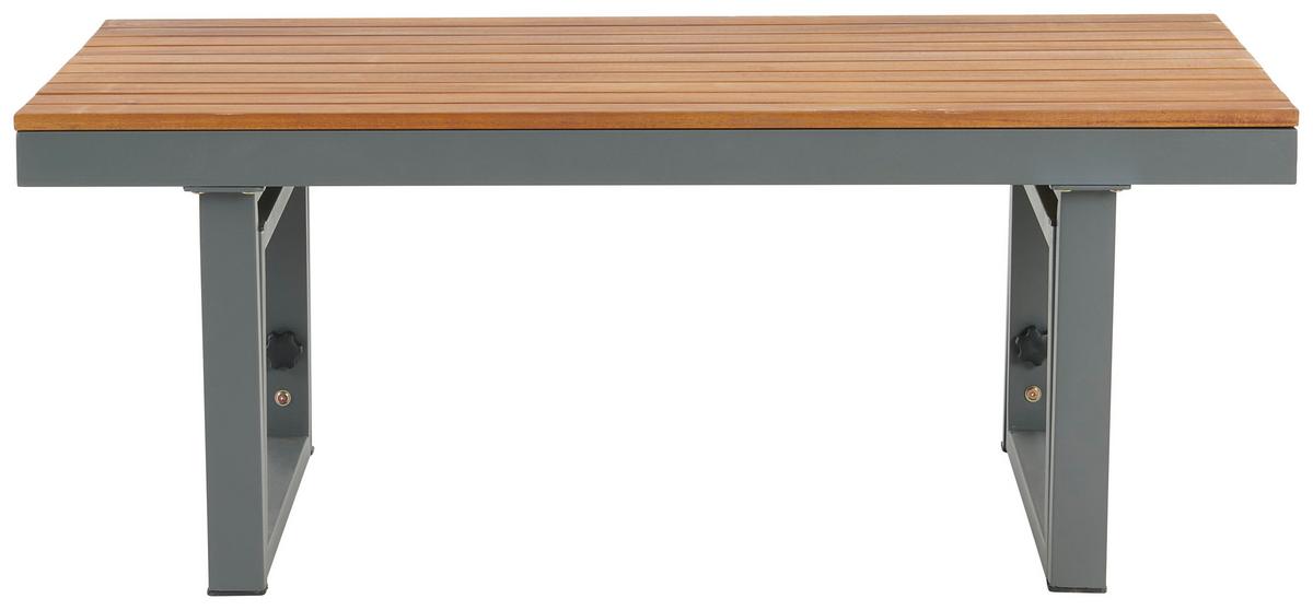 Loungegarnitur 3-Tlg Paris Aus Akazienholz/Stahl mit Kissen - Grau/Teakfarben, MODERN, Holz/Metall (240/177/42/51cm) - Beldano
