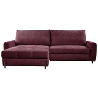 Ecksofa Naomi Bordeaux/Schwarz, 162 cm - Bordeaux/Schwarz, Design, Textil (162/265cm) - MID.YOU