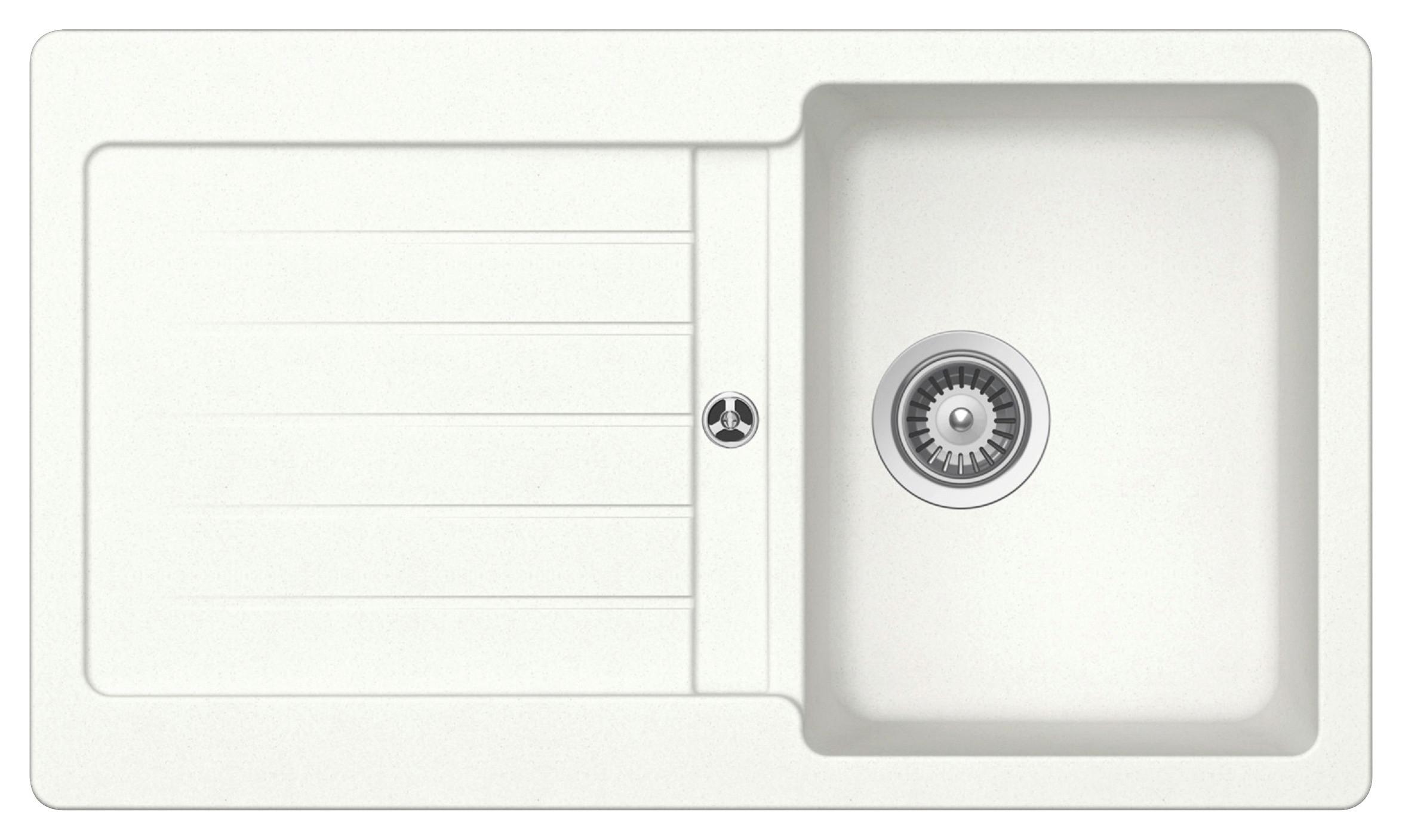 Spüle Austin Weiß B: 86 Cm - Weiß, Design, Stein (86/21/50cm) - Respekta