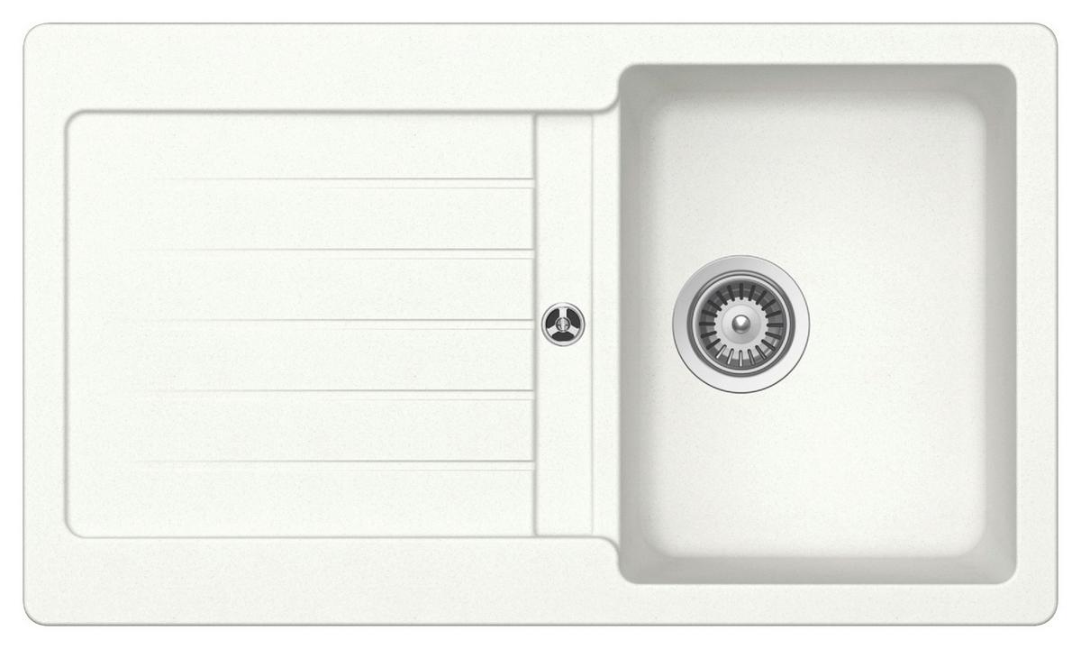 Spüle Austin Weiß B: 86 cm - Weiß, Design, Stein (86/21/50cm) - Respekta