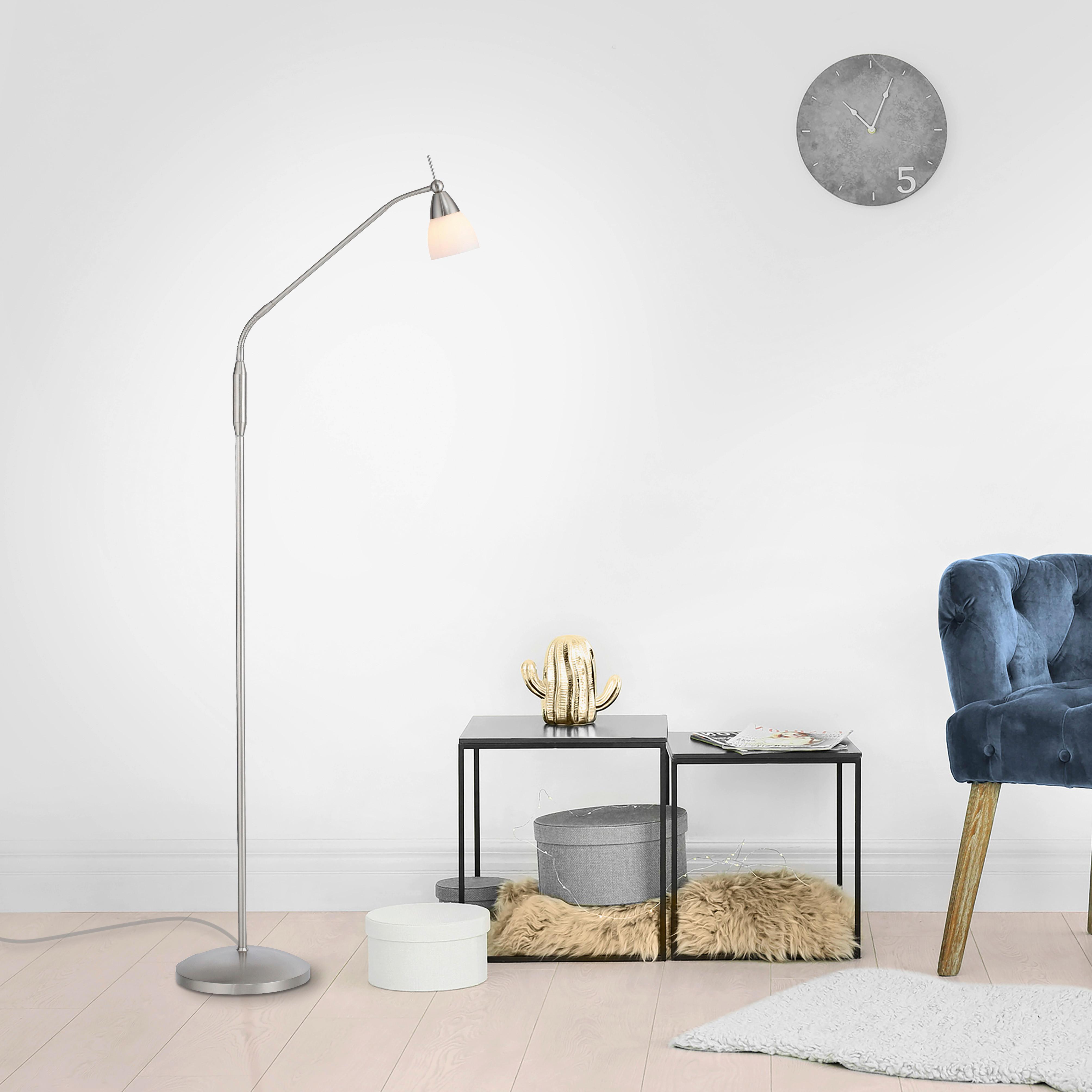 LED-Stehleuchte 400-55 Pino - Edelstahlfarben, Basics, Glas/Metall (74/74/163cm) - Paul Neuhaus