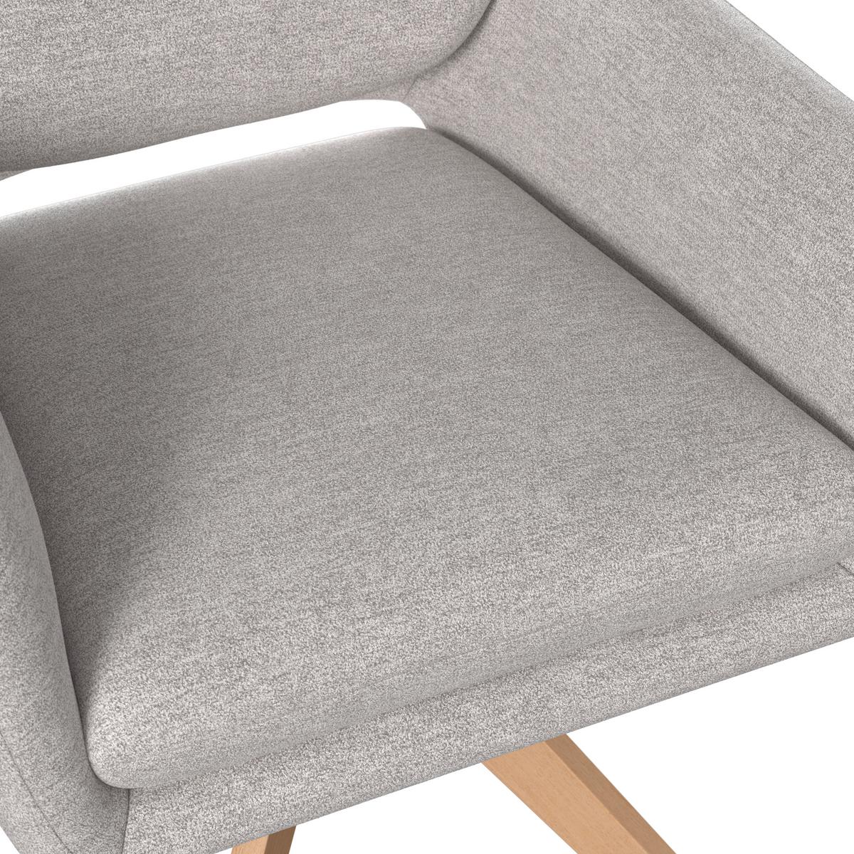 Židle s podrúčkami Adrien, šedobéžová - šedobéžová/přírodní barvy, Moderní, kov/dřevo (64/59/92cm) - Bessagi Home