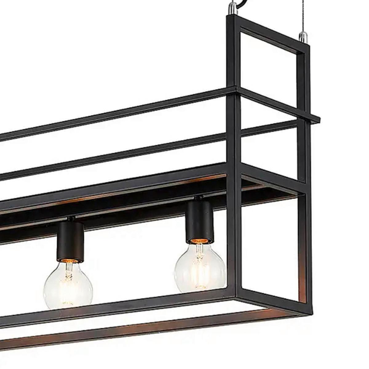 Hängeleuchte 5054/sn H: 160cm 4-Flammig - Schwarz, Basics, Metall (100/20/160cm)