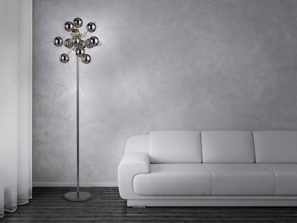 Stehlampe Explosion Klar/Chromfarben aus Glas - Klar/Chromfarben, Design, Glas/Metall (50/167cm) - Näve