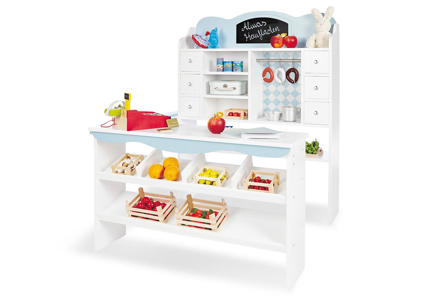 Kaufladen Alma - Weiß/Hellblau, Basics, Holzwerkstoff (100/119/92cm) - Pinolino