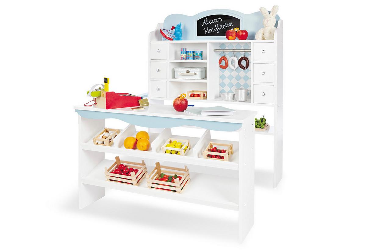 Kaufladen Alma - Weiß/Hellblau, Basics, Holzwerkstoff (100/119/92cm) - Pinolino