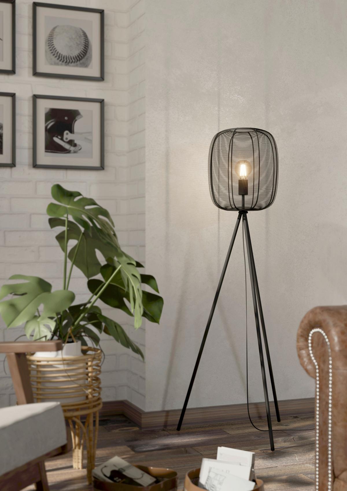 Stehleuchte 43968 Rinroe - Schwarz, Basics, Metall (33/141cm) - Eglo