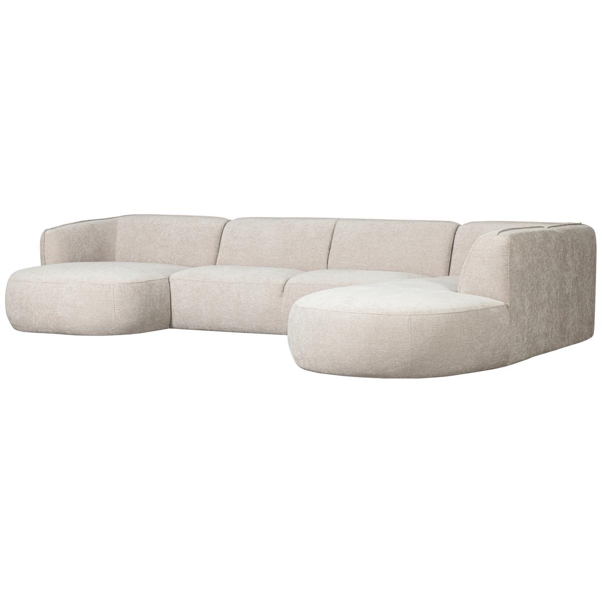Ecksofa Polly Sandfarben B: 150x353x245cm - Sandfarben/Schwarz, Design, Textil (150/353/245cm) - Livetastic