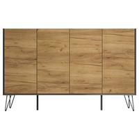 Sideboard Posseik Industrial Graphitfarben/eichef. 155 Cm - Eichefarben/Schwarz, Design, Holzwerkstoff (155/93,6/42cm) - P & B
