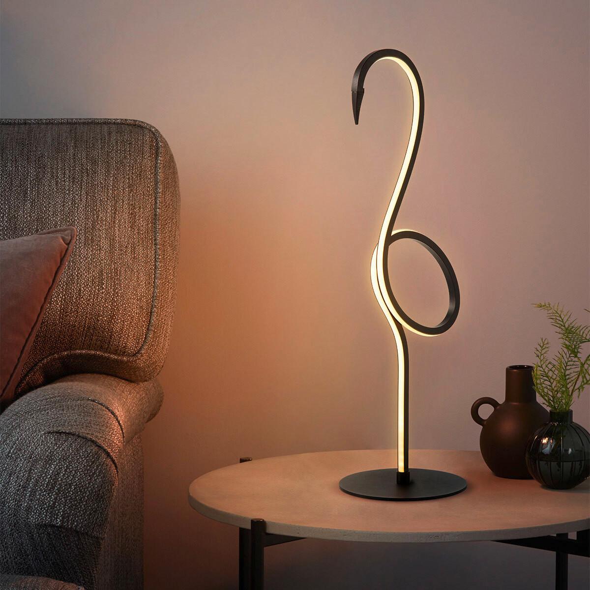 LED-Tischleuchte Flamingo-Tl-Blk - Schwarz, Trend (15/50cm) - Elstead Lighting