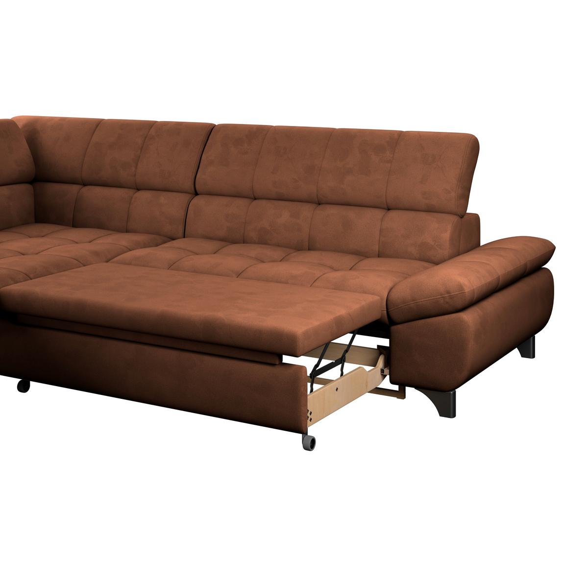 Ecksofa Gemini Cognac, B: 234cm - Chromfarben/Cognac, KONVENTIONELL, Textil (234/312cm)