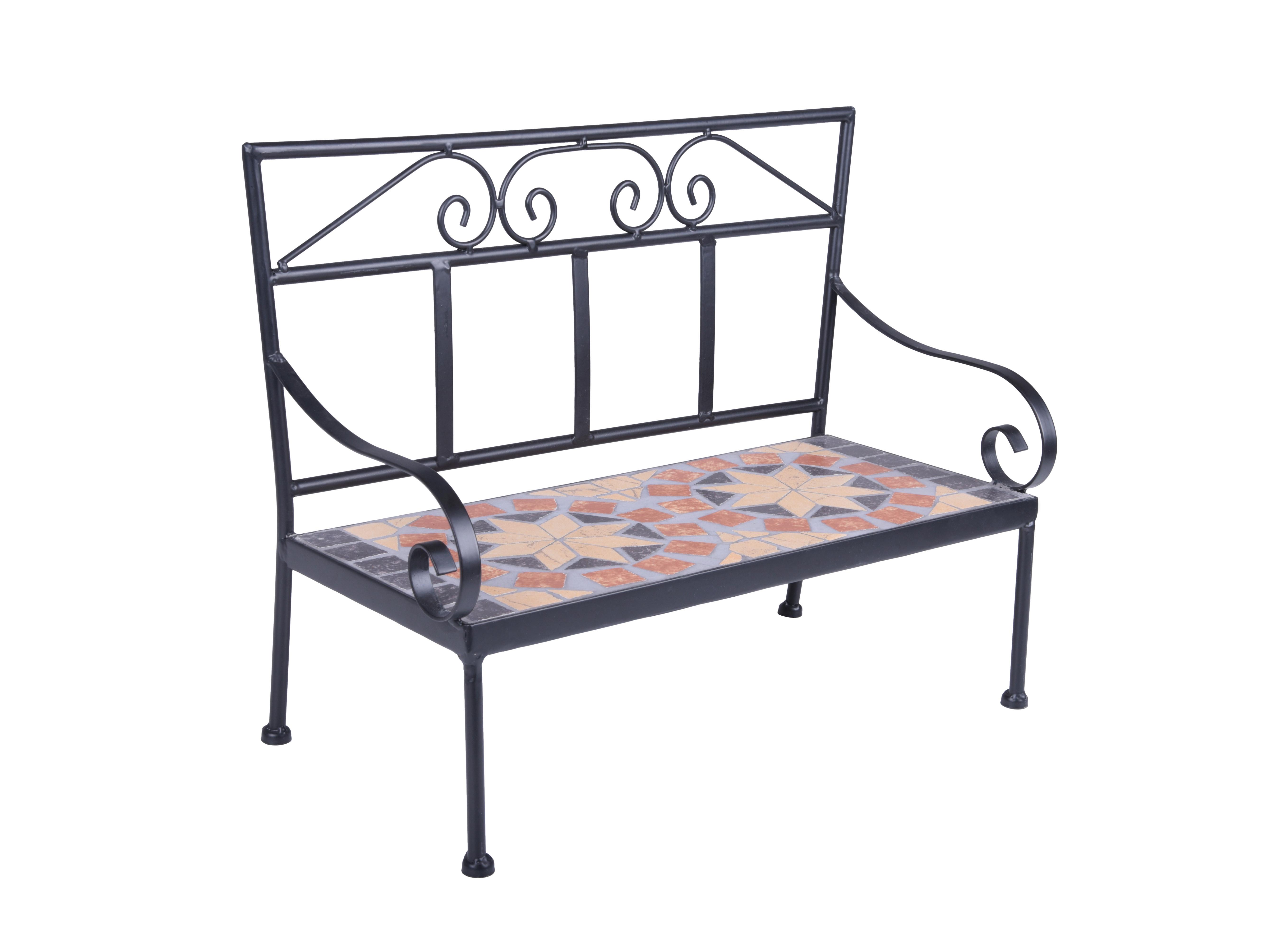 Blumentisch Blumenbank Pular - Beige/Schwarz, Basics, Keramik/Metall (39,5/19/30cm)