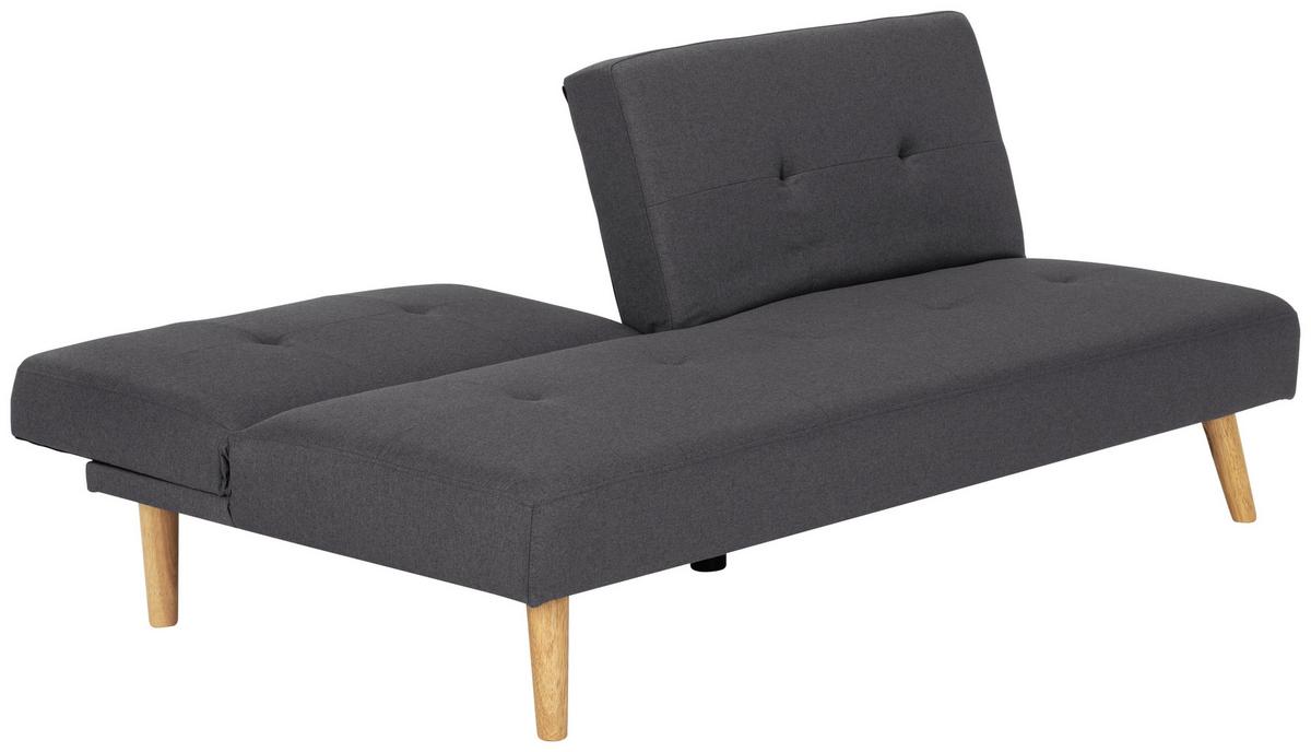 Schlafsofa Dunkelgrau Volos 178x88 cm - Dunkelgrau/Naturfarben, Basics, Textil (178/76/88cm) - MID.YOU