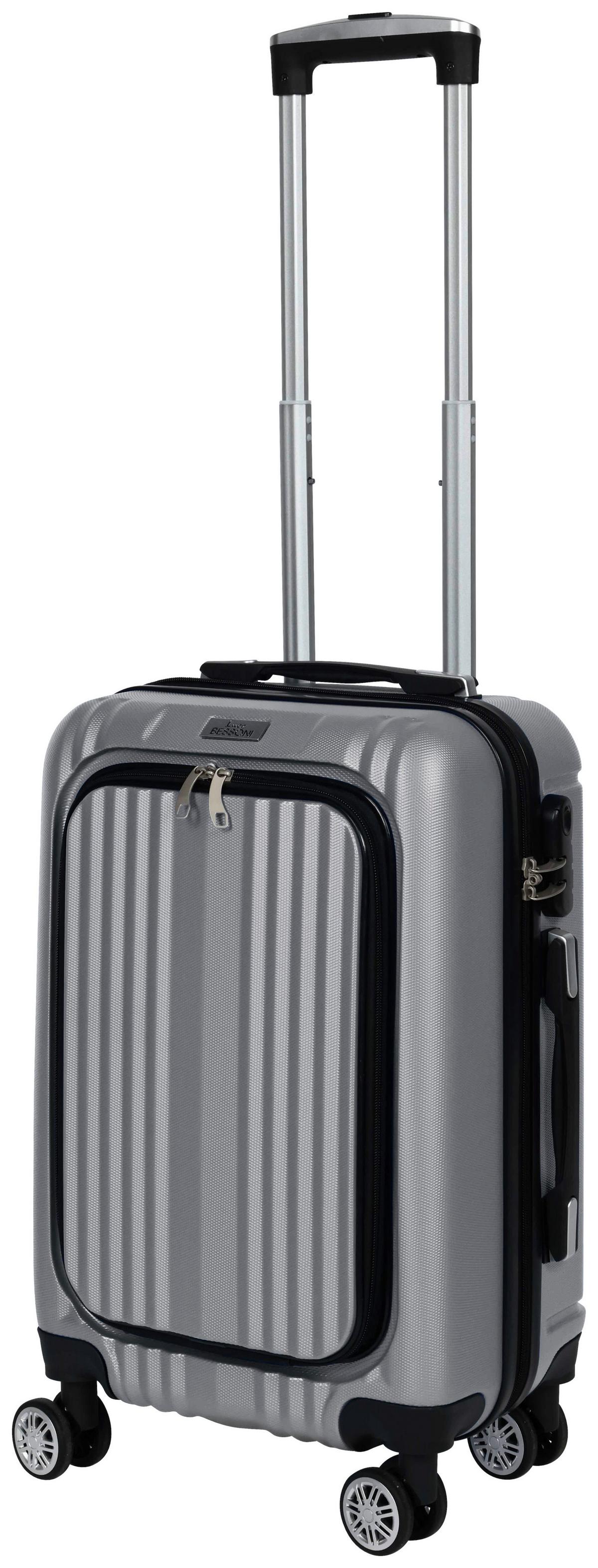 Reisekoffer Verona 4 Rollen Hartschale - Silberfarben, Design, Kunststoff/Textil (36/23/55cm) - Luca Bessoni