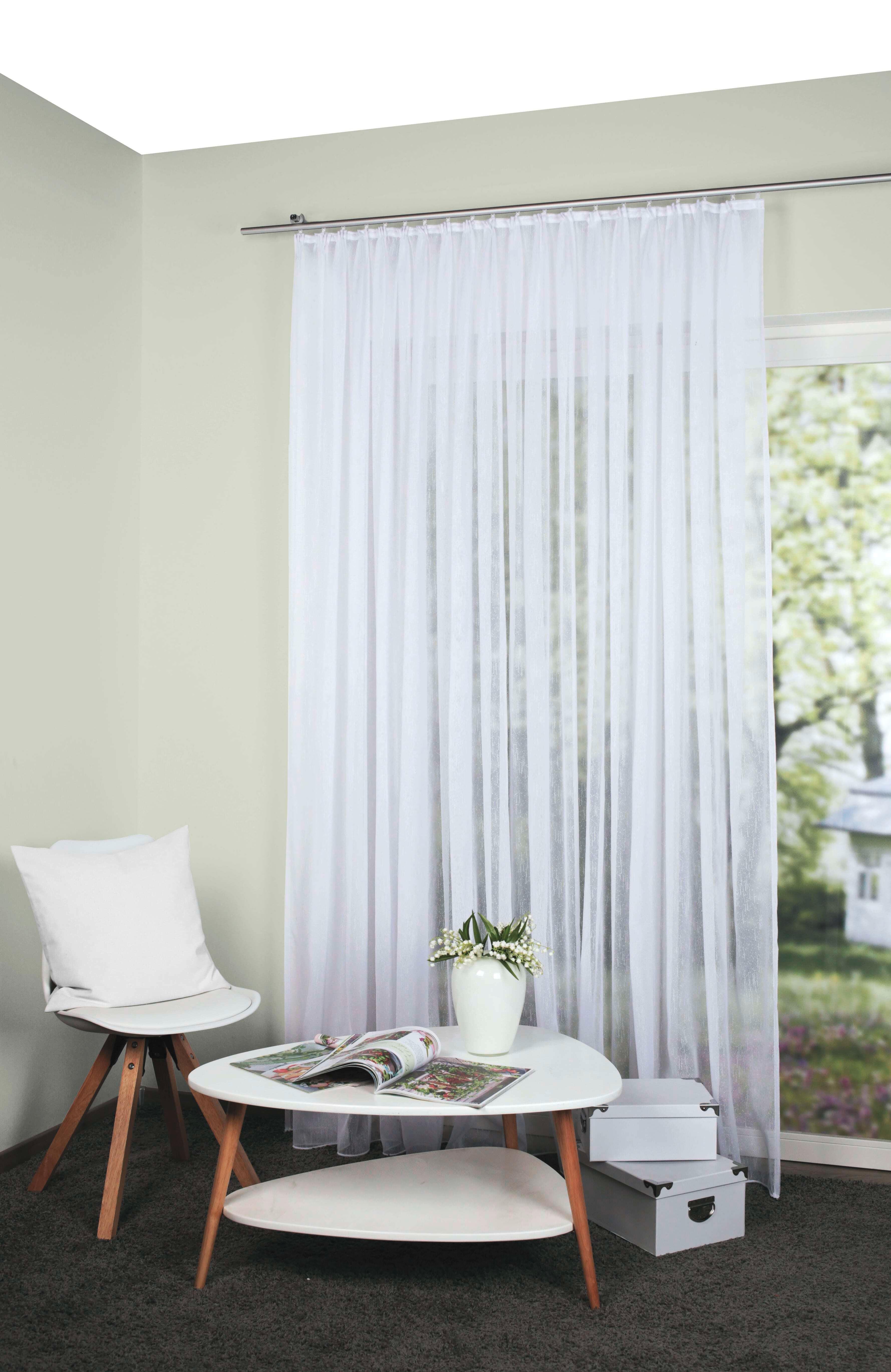 KUSOVÁ ZÁCLONA ALEV - bílá, Basics, textil (450/120cm) - Schmidt W. Gmbh
