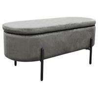 Sitzbank Nova Schwarz, Grau B: 95 cm - Schwarz/Grau, Design, Textil/Metall (95/42/37,5cm) - MID.YOU