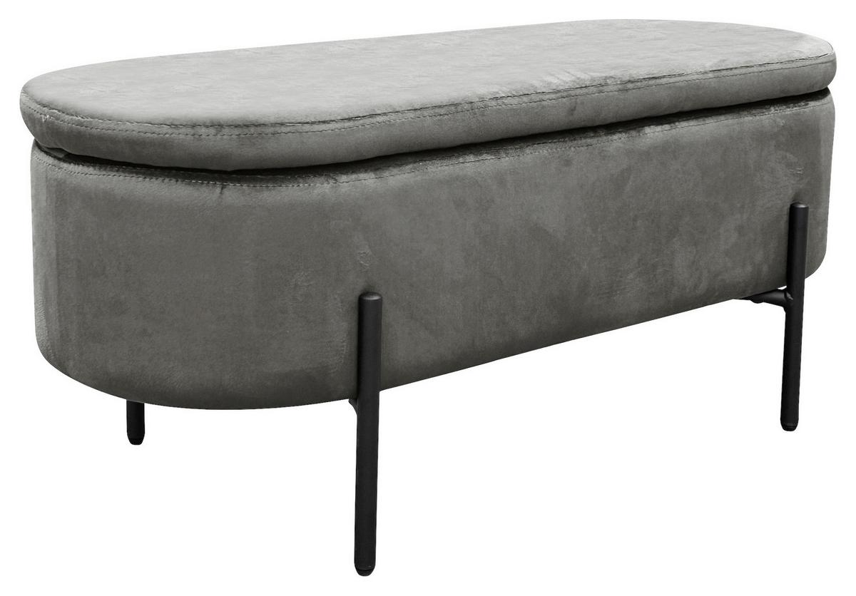 Sitzbank Nova Schwarz, Grau B: 95 cm - Schwarz/Grau, Design, Textil/Metall (95/42/37,5cm) - MID.YOU