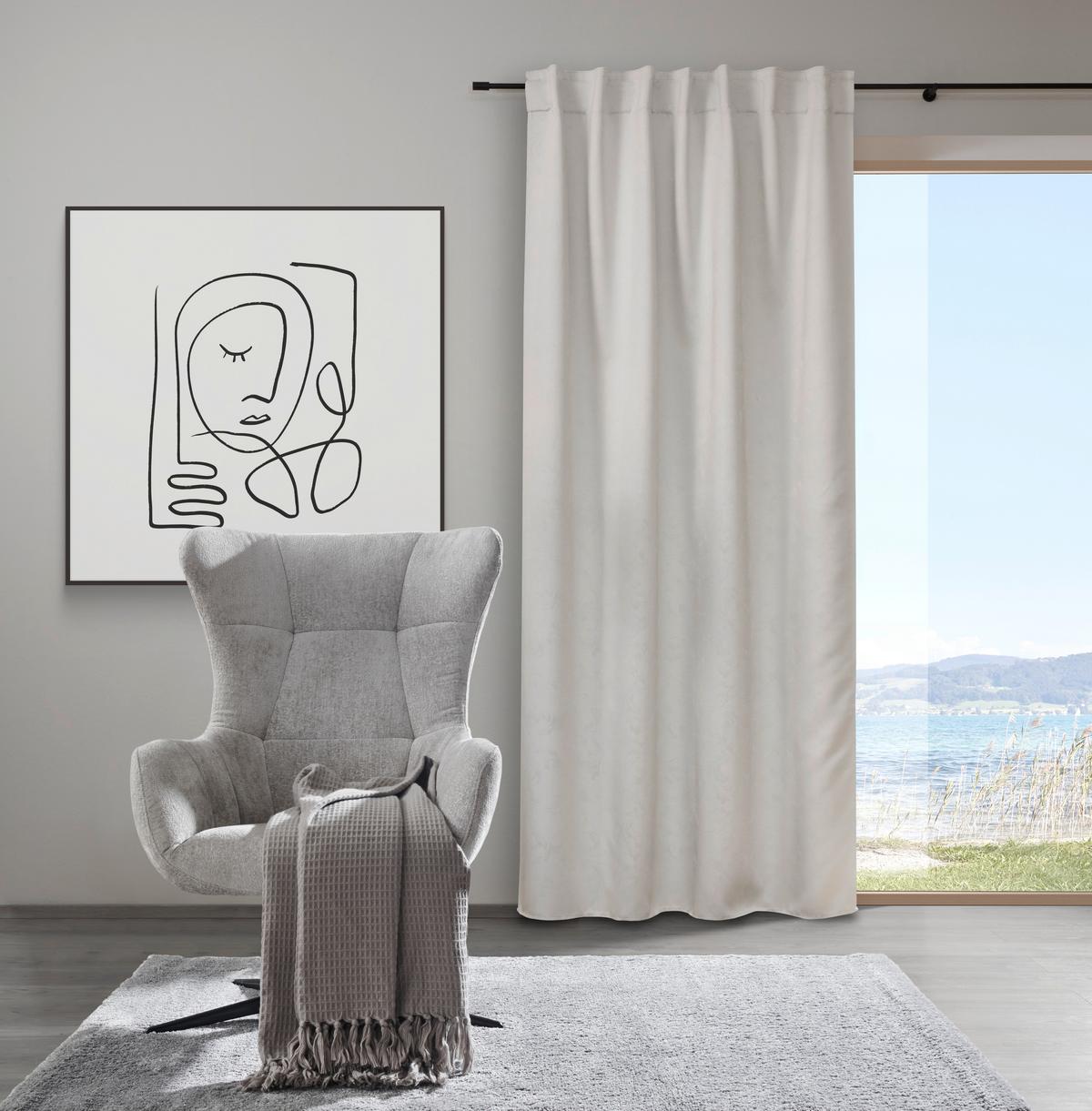 ZATEMŇOVACÍ ZÁVĚS ALVA - bílá, Moderní, textil (140/245cm) - Premium Living