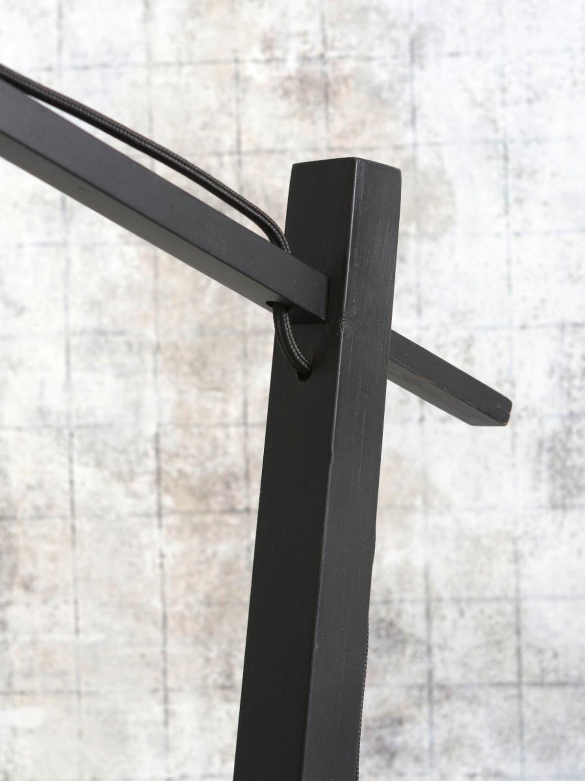 Stehleuchte Bali/f/ad/b/6015/bn - Schwarz/Naturfarben, Trend, Holz (60/176cm) - Good & Mojo