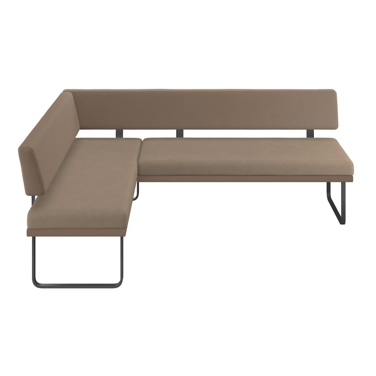 Eckbank Kian Webstoff Braun,  S:164x233 cm - Schwarz/Braun, Trend, Textil/Metall (164/233cm)