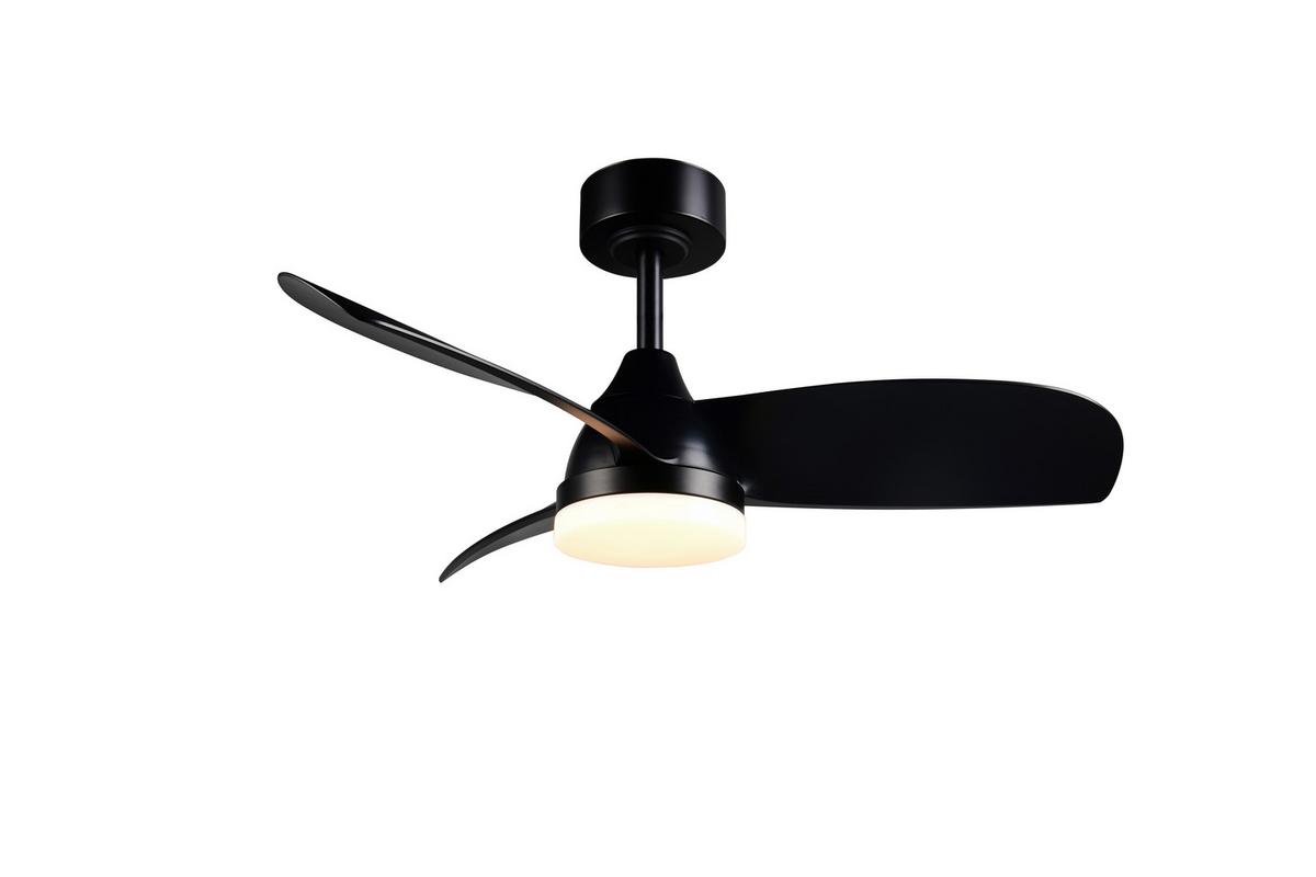 Deckenventilator Hesinki Schwarz D: 90 Cm - Schwarz, KONVENTIONELL, Metall (90,0/32,5-40,0cm)