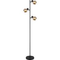 STEHLEUCHTE JULIUS - Bernsteinfarben/Schwarz, MODERN, Glas/Metall (25/23/154cm) - James Wood