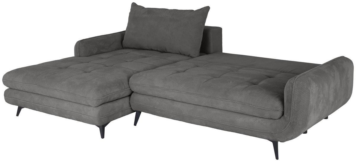 Ecksofa Wave - Schwarz/Grau, MODERN, Textil (189/266cm)