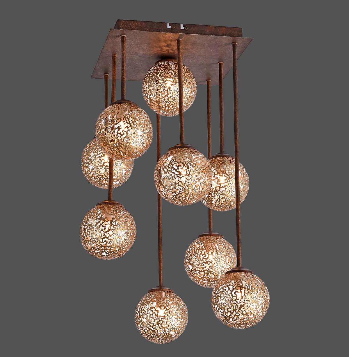 Led-deckenleuchte 6238-48 Greta - Rostfarben, KONVENTIONELL, Kunststoff/Metall (30,5/30,5/55,4cm) - Paul Neuhaus