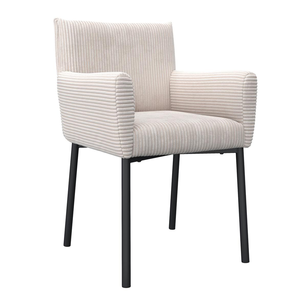 STOLIČKA S PODRÚČKAMI SOFIA - čierna/béžová, Modern, kov/drevo (57/87/58cm) - Bessagi Home