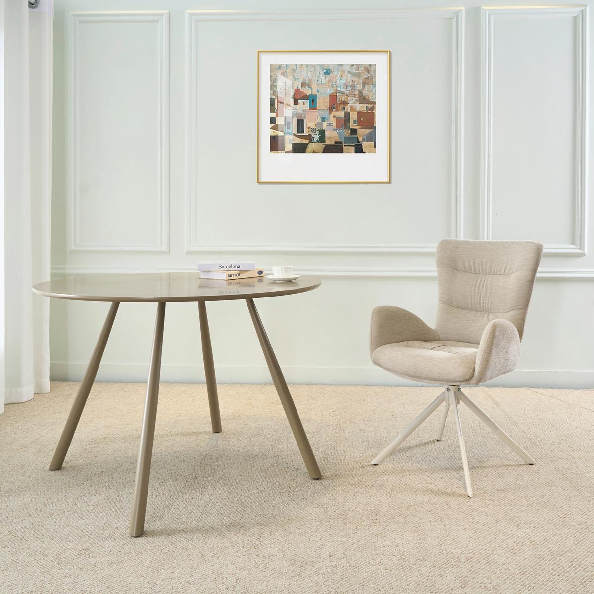 STOLIČKA S PODRÚČKAMI STELLA - béžová, Design, kov/textil (58/88,5/68cm) - Mömax