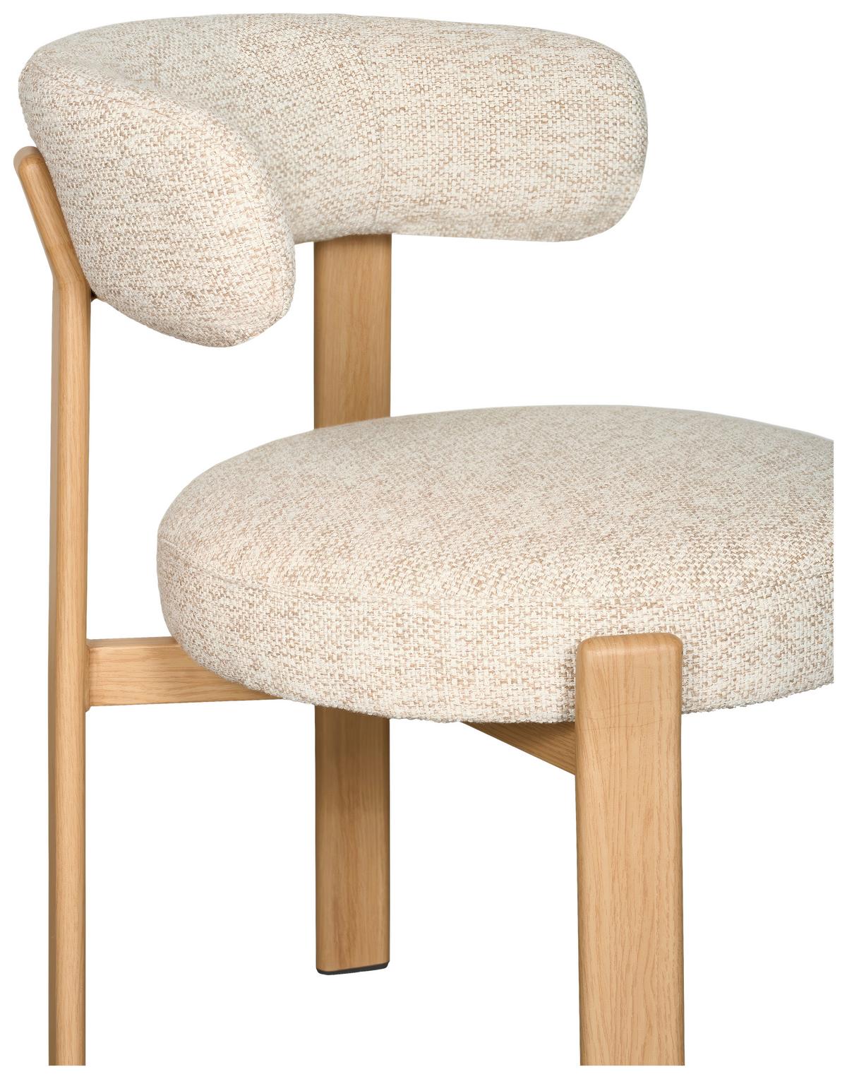 Stuhl Nantes Beige B: 55 cm - Eichefarben/Beige, MODERN, Textil/Metall (55/75/56,5cm) - Livetastic