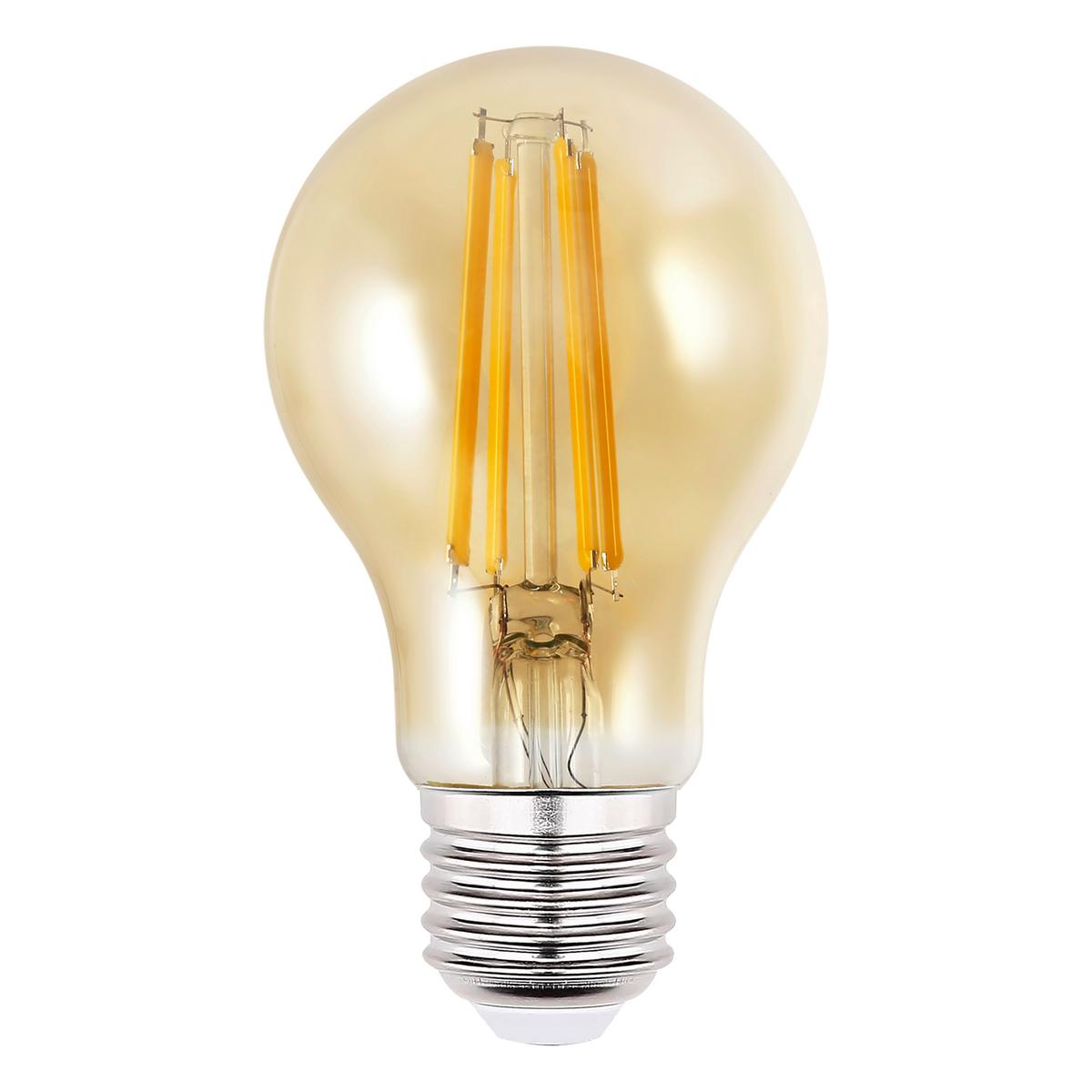 LED ŽIAROVKA 10582AK-3 - jantárová, Konventionell, kov/sklo (6/10,6cm) - Mömax