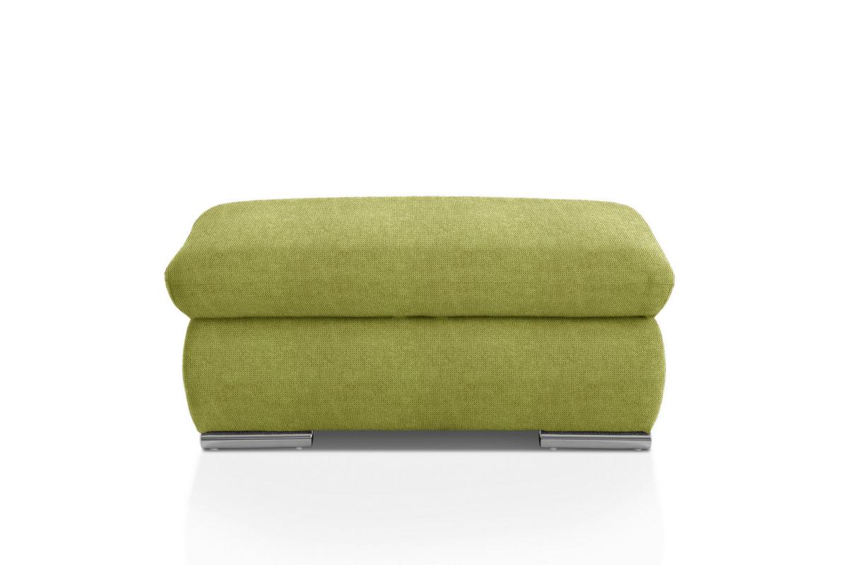 Polsterhocker Isona Grün Chenille - Chromfarben/Grün, Design, Textil (101/45/74cm) - Livetastic
