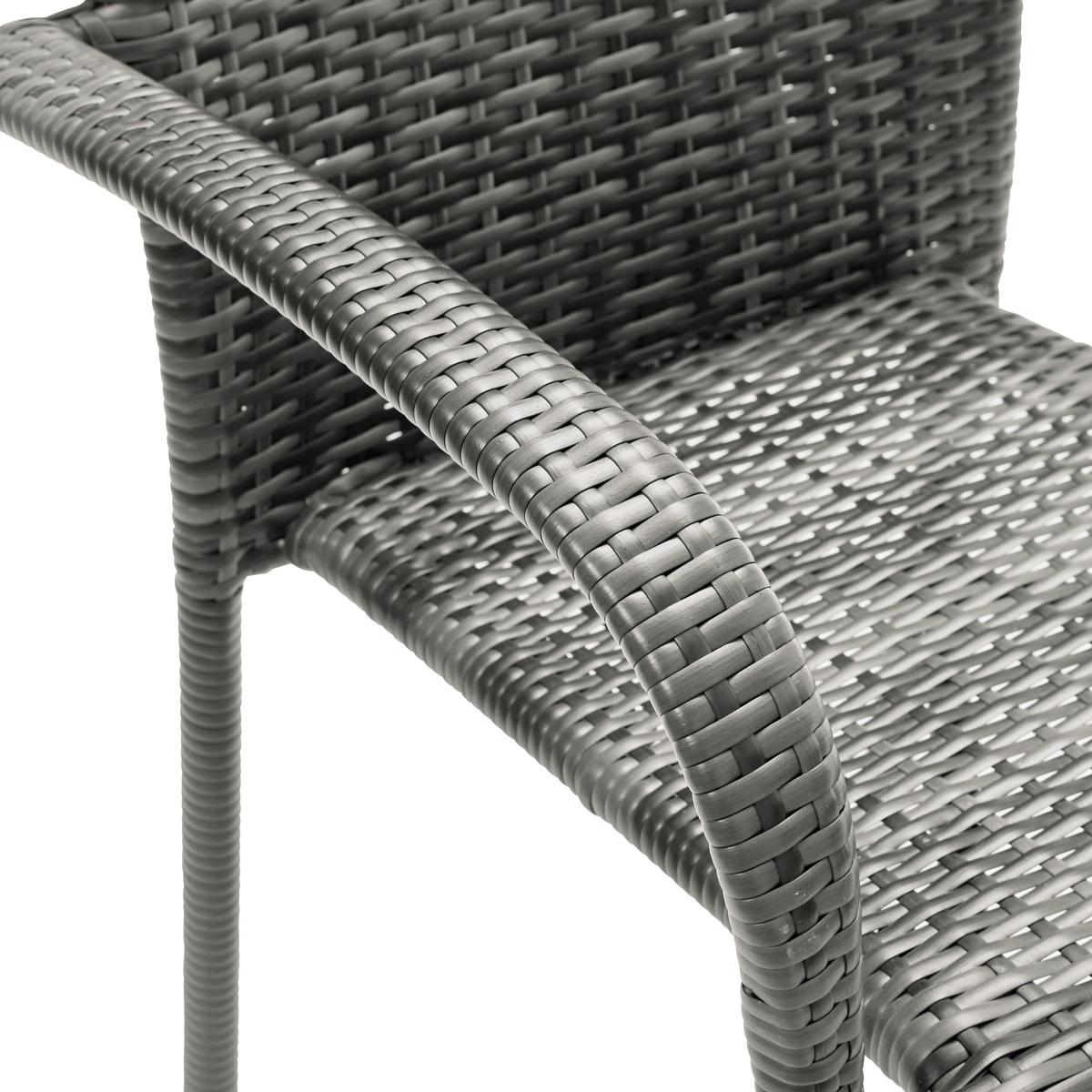 Gartenstuhl Stapelbar Emilia, Polyrattan - Dunkelbraun, MODERN, Kunststoff/Metall (64/87/56cm) - Ondega