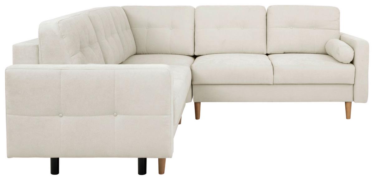 Ecksofa Noret, Weiß S: 242x242 Cm - Buchefarben/Weiß, Design, Textil (242/242cm) - MID.YOU