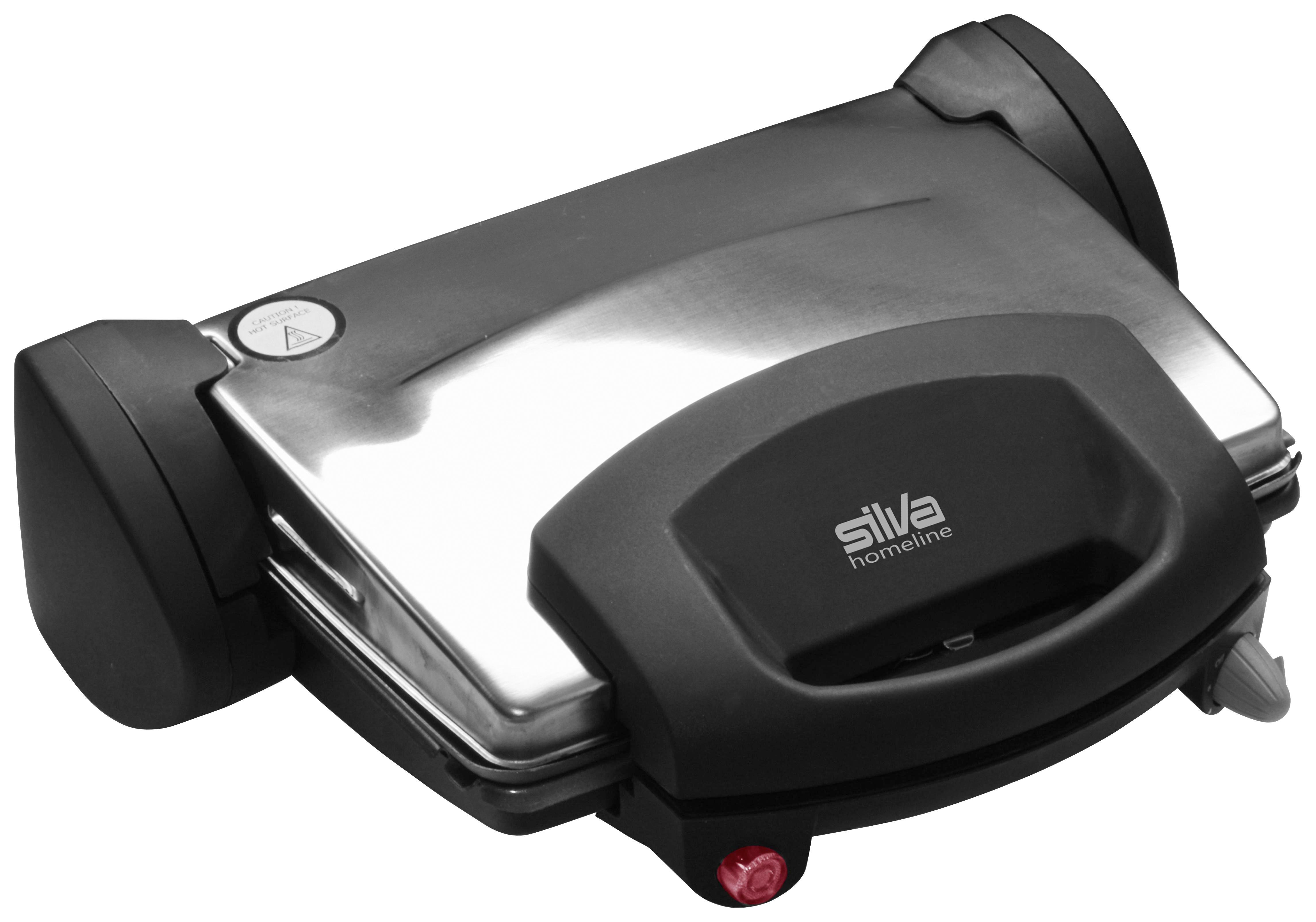 Kontaktgrill 2020 - Silberfarben/Schwarz, MODERN, Kunststoff/Metall (44/16/35,5cm)