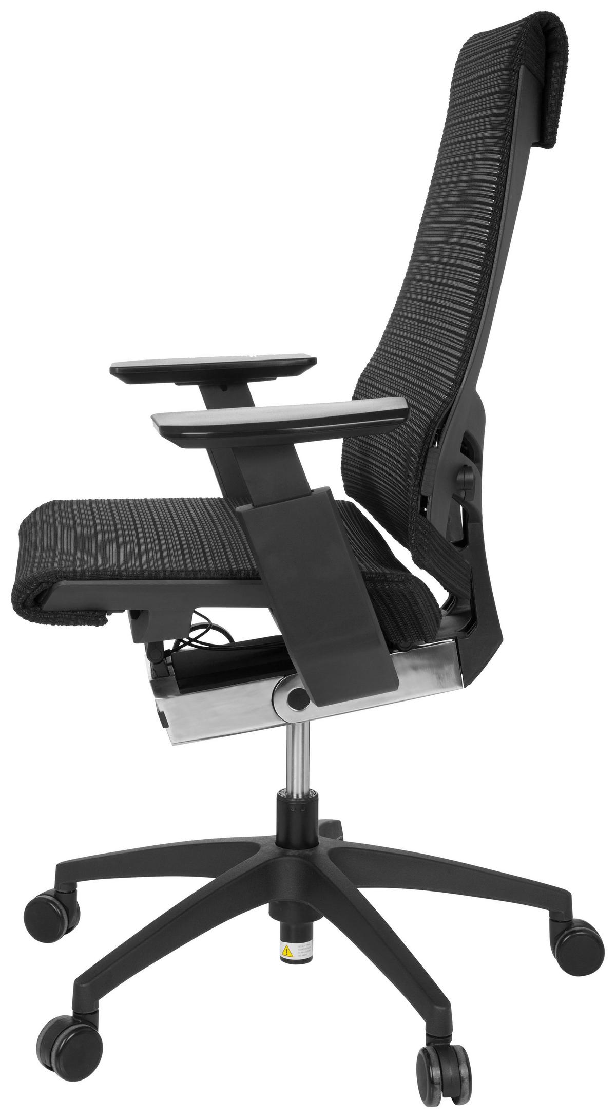 Drehstuhl Genidia Smart Black Höhenverstellbar Schwarz - Schwarz, MODERN, Kunststoff/Textil (70/112/55cm) - MID.YOU