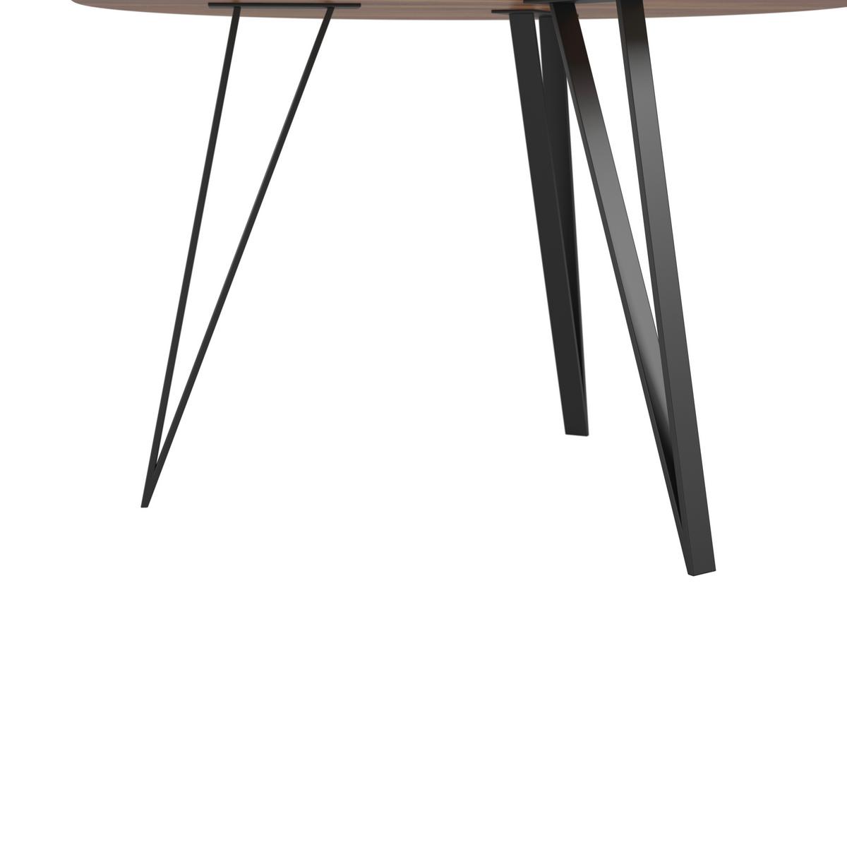Jídelní stůl MALMO 120 - černá/barvy akácie, Moderní, kov/dřevo (120/120/76cm) - Bessagi Home