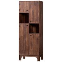 Hochschrank Staes, Walnussfarbe B: 75 Cm - Walnussfarben, Design, Holz (75/210/45cm) - Livetastic