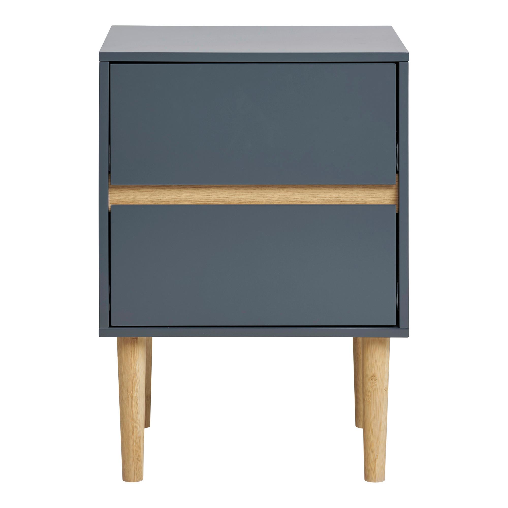 Beistelltisch Bisley Dunkelgrau B: 35 cm - Dunkelgrau/Naturfarben, Basics, Holz (40/35/55cm)