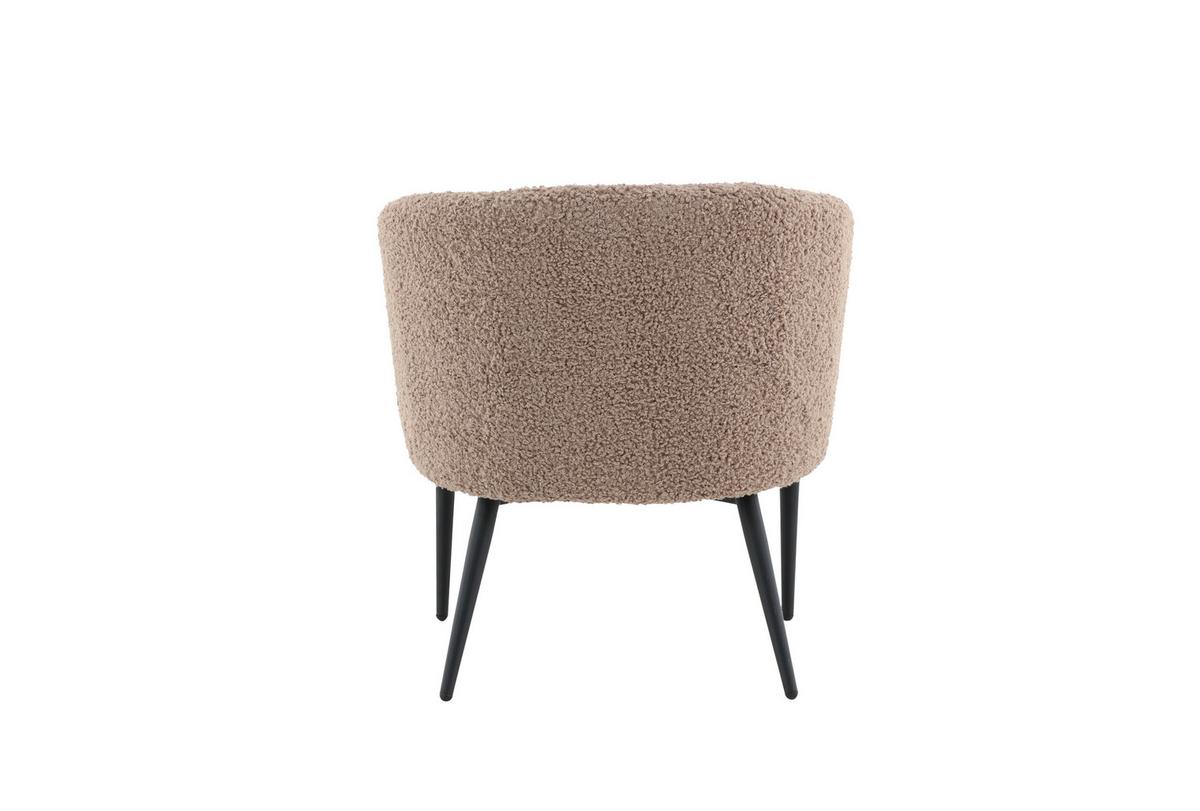 Sessel Fluffy - Braun, Design, Textil/Metall (83/70/64cm) - Livetastic