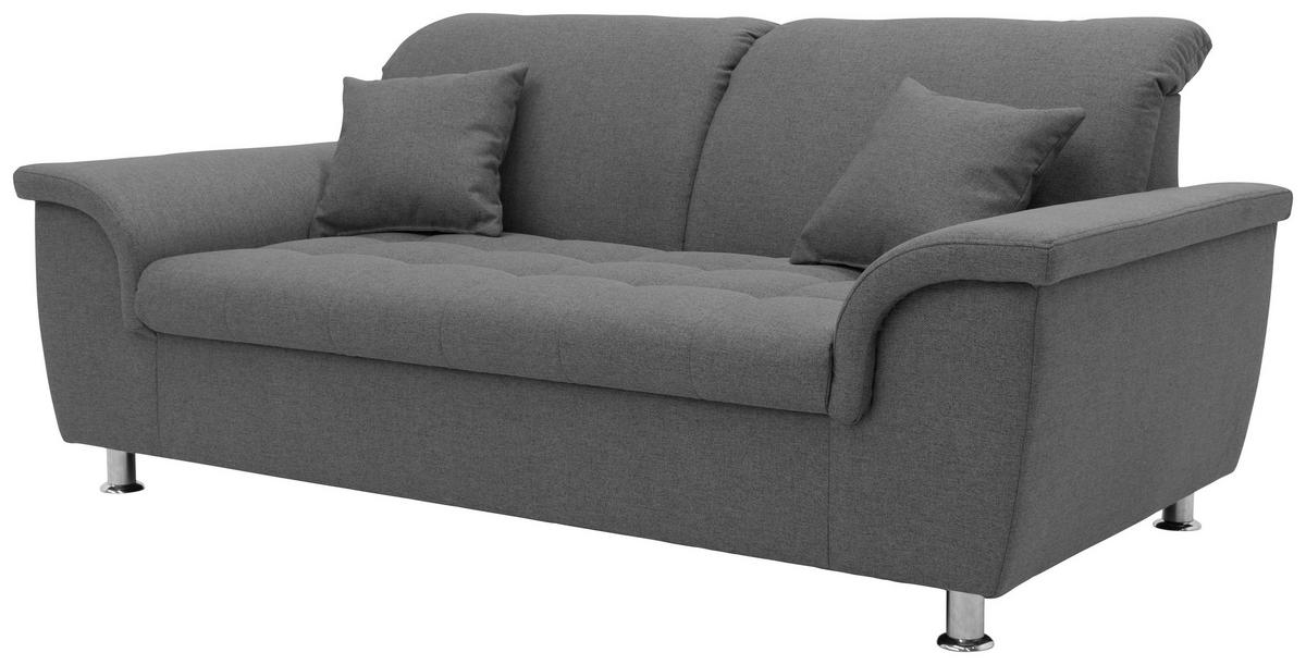 2-sitzer-sofa Kopfteil Verstellbar Franzi Grau - Chromfarben/Grau, KONVENTIONELL, Textil (190/81/105cm) - MID.YOU
