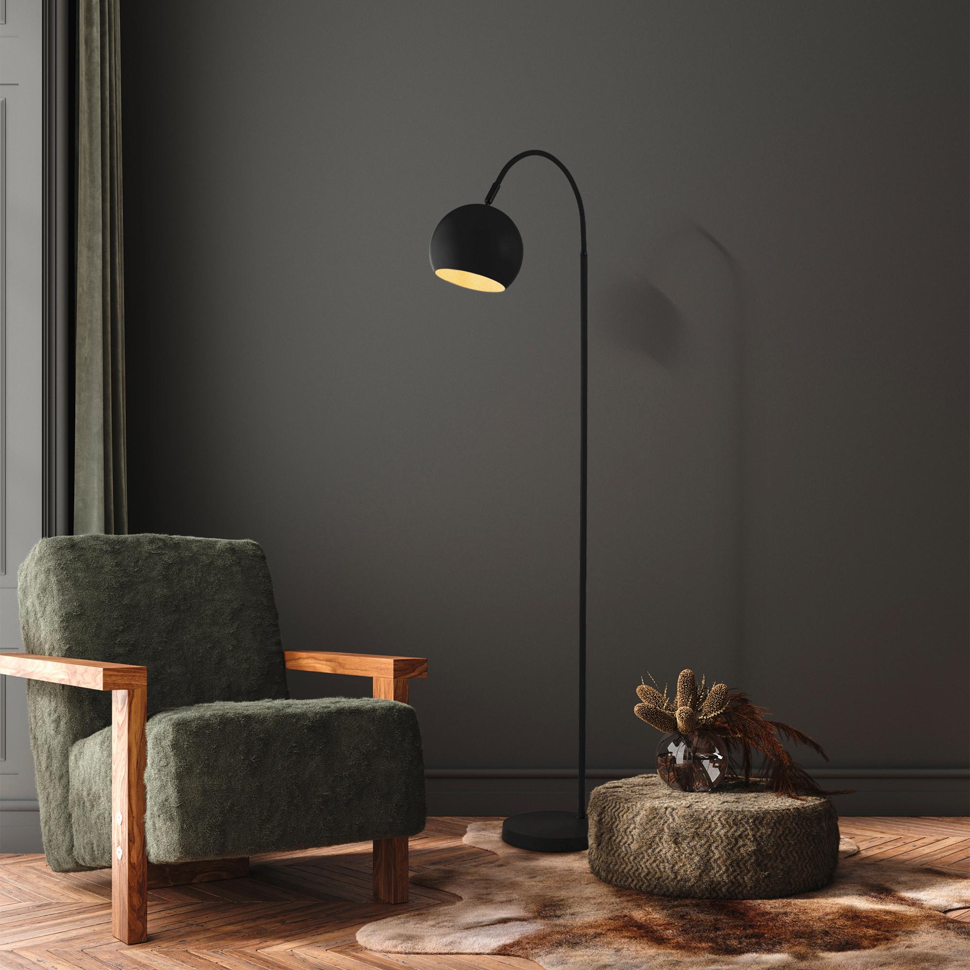 Stehleuchte Eu88011bk - Schwarz, Design, Metall (24/55/143cm)