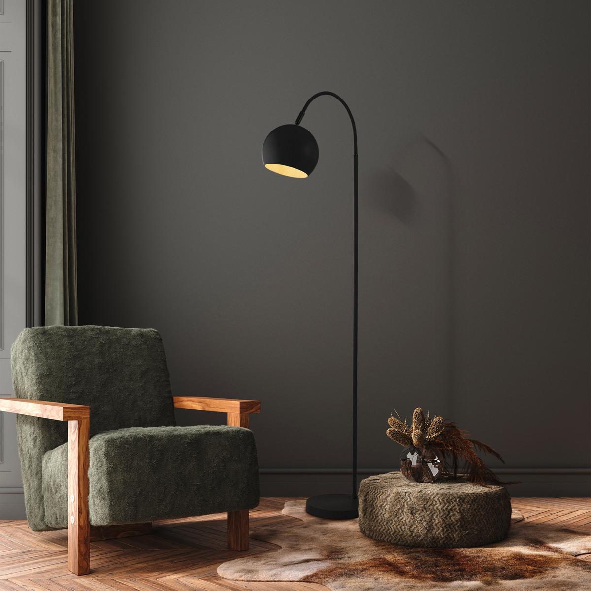 Stehleuchte Eu88011bk - Schwarz, Design, Metall (24/55/143cm)