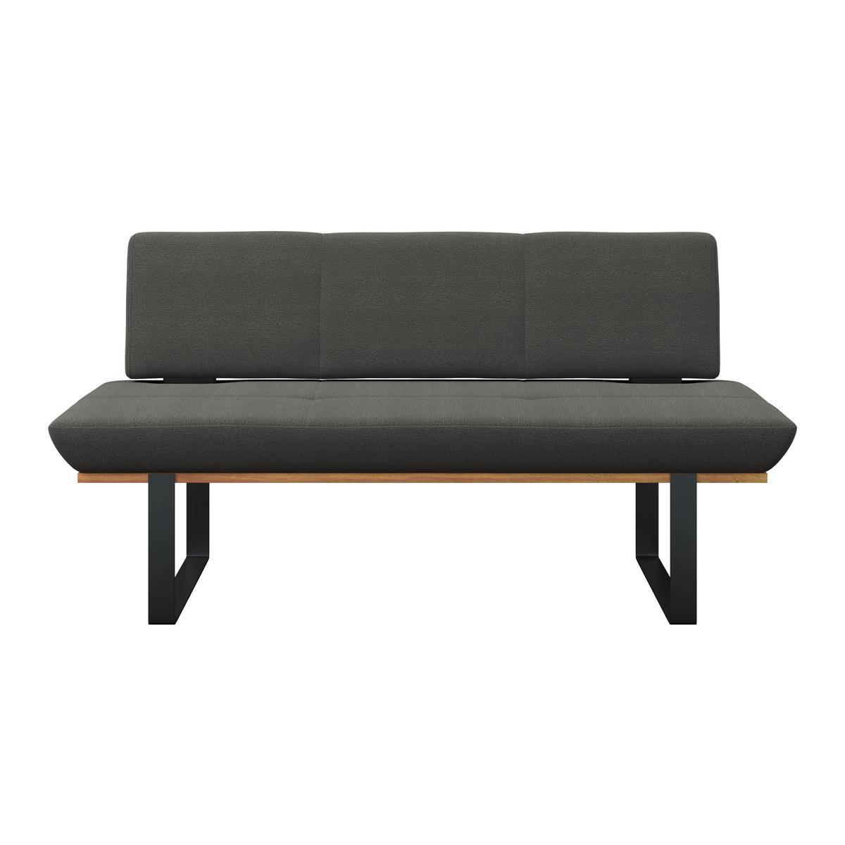 Sitzbank Tristan Webstoff schwarz, B: 170cm - Schwarz, MODERN, Holz/Textil (170/48/90cm) - James Wood