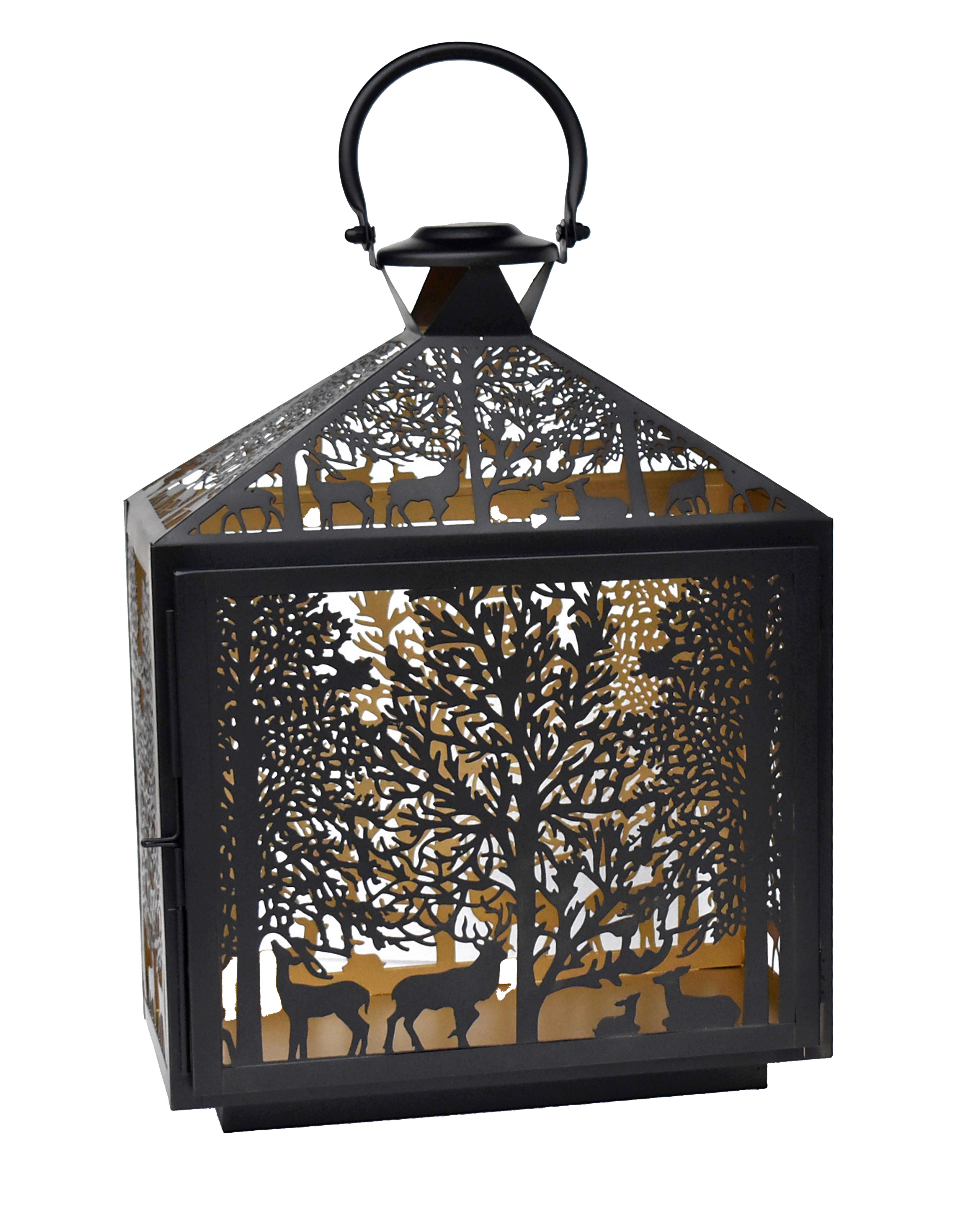 Laterne Lenti L - Goldfarben/Schwarz, KONVENTIONELL, Metall (30/16/40cm) - Luca Bessoni