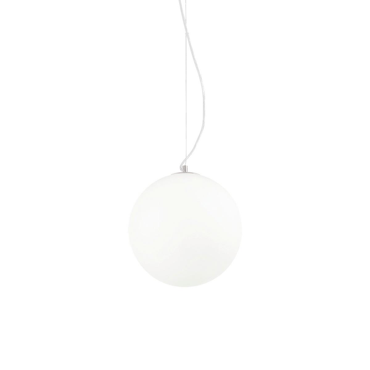 Hängeleuchte Bianco Weiß D: 30 cm - Weiß, KONVENTIONELL, Glas (30/55/230cm) - Ideal Lux