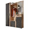 Garderobe Trio Anthrazit/eiche Dekor B: 145 Cm Mit Spiegel - Eichefarben/Anthrazit, Basics, Holzwerkstoff (145/184/29cm) - P & B