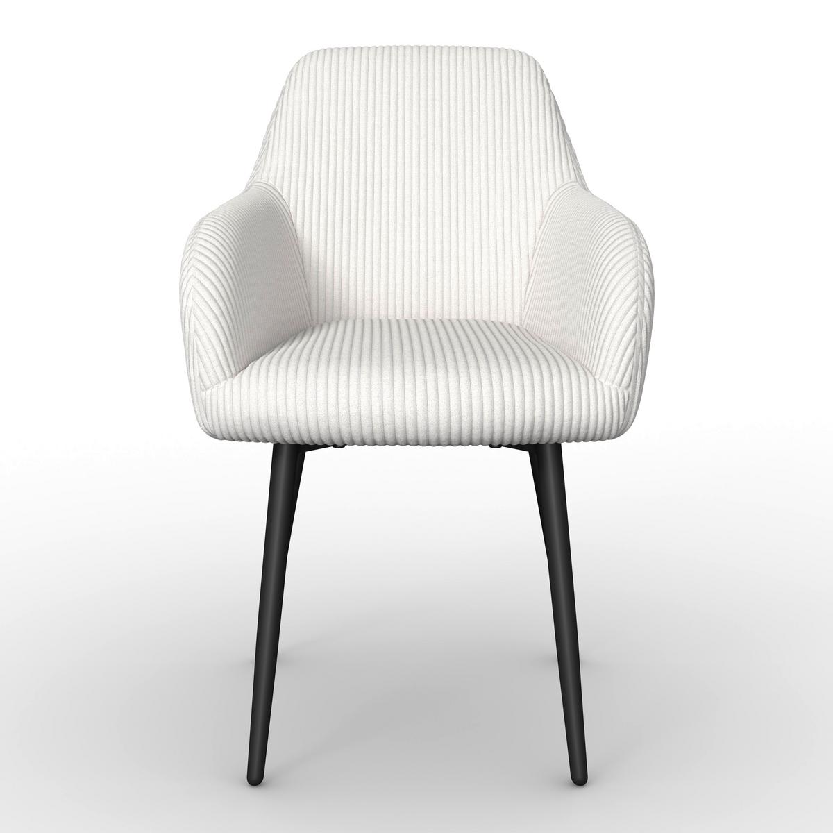 ŽIDLE S PODRUČKAMI ALANI KRÉMOVÁ - černá/krémová, Moderní, kov/textil (60/58/86cm) - Bessagi Home